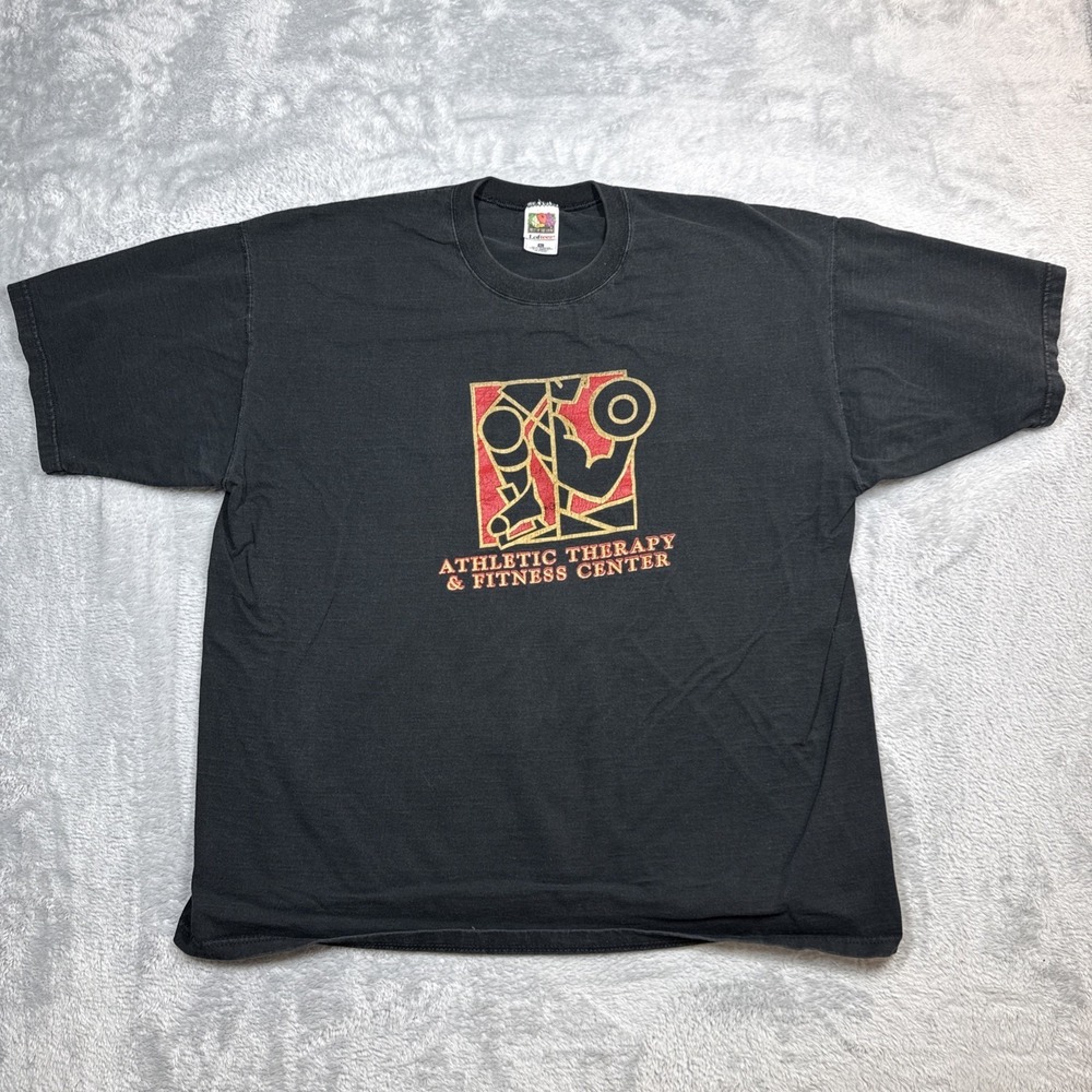 Vintage Athletic Therapy & Fitness Shirt Men XL Black The Training Room Gym Y2K